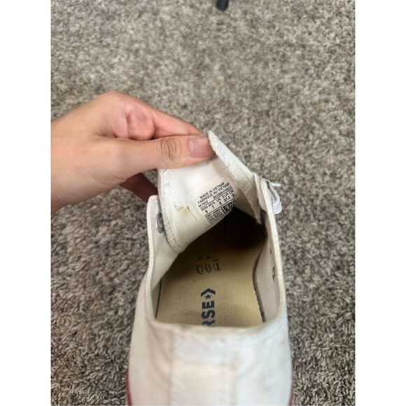 converse low top sneakers white canvas lace up shoes women’s size 7 - Picture 11 of 11